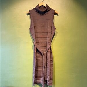 Calvin Klein Sleeveless Brown Midi Dress